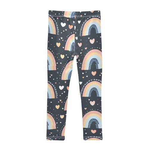 Dots Boho Rainbow Hearts Girls Leggings Kids Yoga Pants Dance Active Tights 4T2