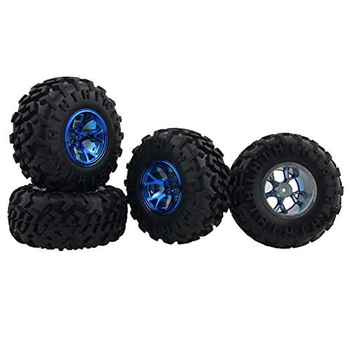 Lafeina 4Pcs 1/10 Rc Monster Truck Wheel And Tire Set, Rubber Tyres And Plastic Wheels For Traxxas Himoto Hsp Hpi Tamiya Kyosho Monster Truck #TOP1