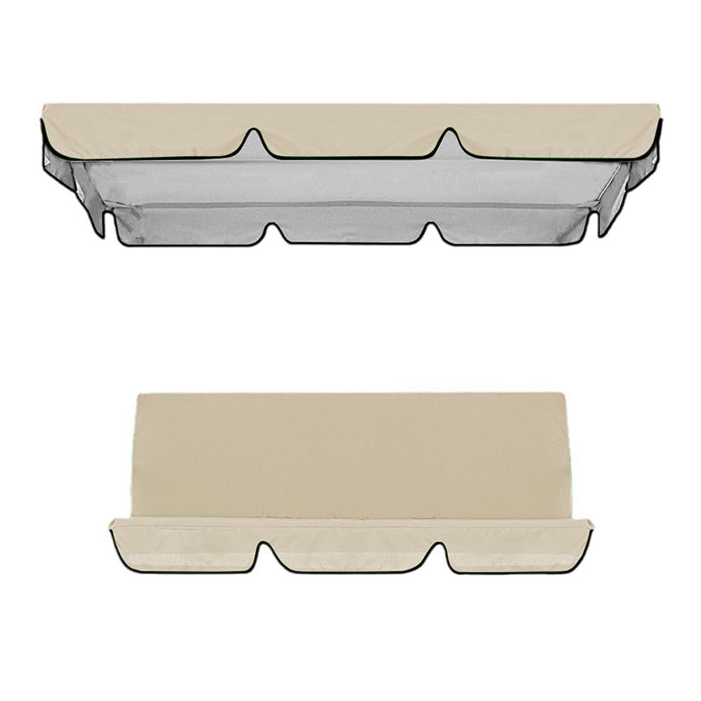 Auvent de rechange imperméable beige pour balancelle de jardin et terrasse