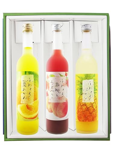 〔セット商品〕ふわとろ 果実酒 500ml × 3本セット (白桃&ラズベリー + 夏みかん + パイン )