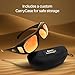 Headlight Glasses with Polarized LED GlareCut Technology (Fits Over Prescription) — Anti-Glare Night Driving Glasses for Men & Women, UV Protection, CarryCase