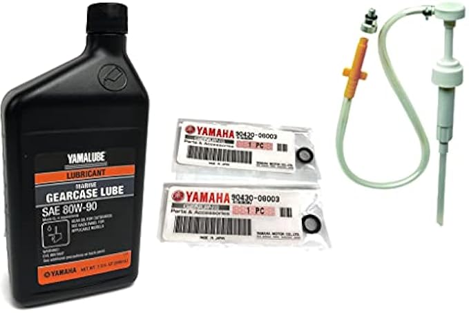 YAMAHA Yamalube OEM Outboard Gear Lube Kit w/Pump, ACC-GEARL-UB-QT Lower Unit Oil, 90430-08003-00 Gaskets 2 Stroke 4 Stroke F15 F20 F25 F40 F50 F60 F70 F75 F90 F115 F150 F175 F200 F225 F250 150 175
