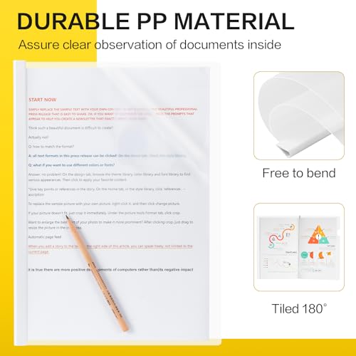 Deli E5538 10 Pack Sliding Bar Clear Report Covers thumb #4