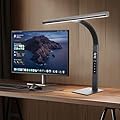 LED desk lamp for home office, architect computer work light,Touch color temperature stepless dimming and adjustable flexible gooseneck tube. desk lamp with clock , suitable for reading and studying.