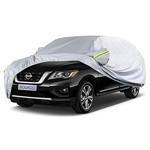 Image of Koukou SUV Car Cover Custom Fit Nissan Pathfinder from 2004 to 2025,Waterproof All Weather for Automobiles, Sun Rain Dust Snow Protection. (Ships from US Warehouse, Arrive Within 3-7 Days)