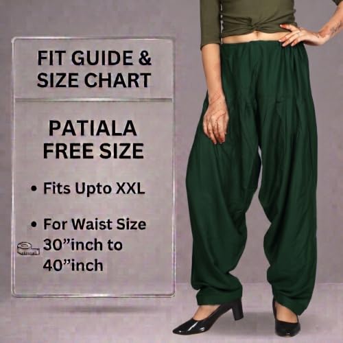 Image of FASHION GALLERY Women's Rayon Relaxed Fit Patiala Salwar with Full Length Drawstring Closure Type and Flexible Waist | Patiala Pant for Woman Free Size Fit Upto XXL
