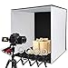 Produktbild SAMTIAN Fotostudio 60x60x60cm, faltbar Fotobox Lichtzelt mit 4 Ringlichtern, 5 Stativen und 4 farbigen Hintergründen (rot, schwarz, weiß, blau)
