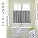 jinchan Grey Kitchen Curtains 45 Inch Tier Curtains Waffle Woven Textured Cafe Curtains Half Window Curtain Set Rod Pocket Light Filtering for Bathroom Sink Laundry Room Basement RV 2 Panels Gray