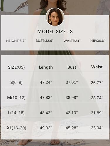 Image of ZAFUL Women's 2025 Summer Casual Midi Dress Sleeveless Adjustable V Neck Elastic Empire Waist Smocked Ruffle Tiered Dresses