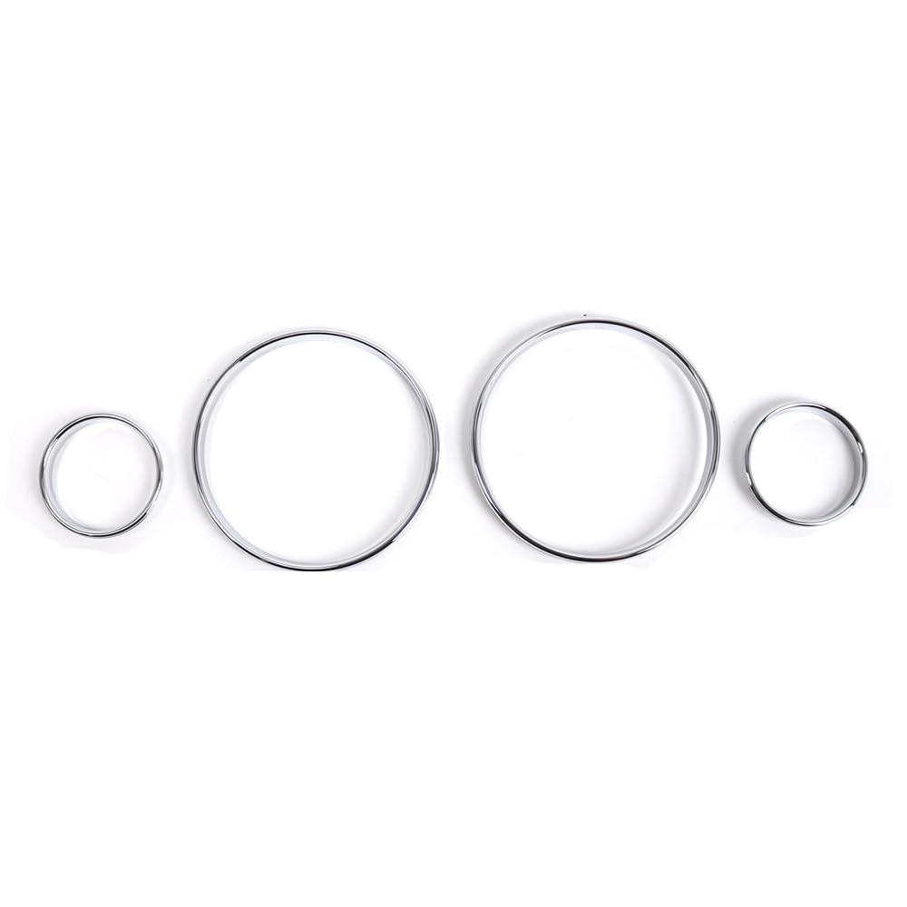 Riloer Lot de 4 anneaux chromés pour compteur de vitesse, compatible avec BMW E39 Série 5 1995-2004 E38 Série 7 1994-2001 E53 X5 1999-2006