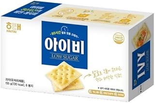 IVY Korean Low Sugar Crackers 155g (6 Packs per Box) – Light & Savory Snack, Perfect with Cheese, Jam, or Wine – Made in Korea