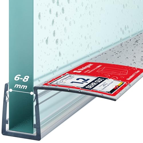 STEIGNER Joint porte de douche UK11 60 cm (1 pc.) transparent - Joint vertical pour douche à accès d'angle ou pentagonale avec porte 6-8 mm - Ajustement...