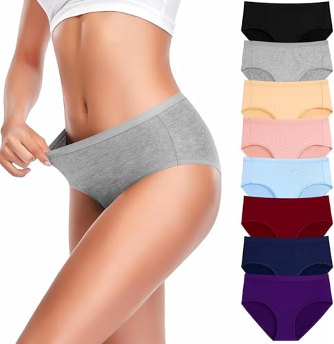 Image of Womens Underwear Cotton Hipster Panties Mid Rise Regular & Plus Size (S to 3XL) (Pack of 6) (Multicolour)