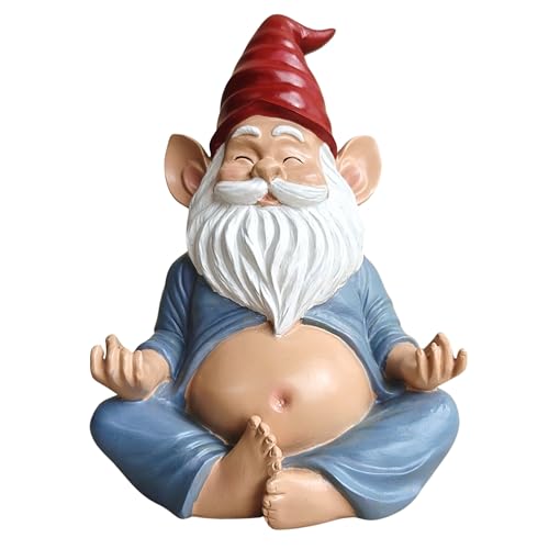 Meditating GNOME Statue- Meditierender Gartenzwerg Yoga Figur - Zen Garten Deko Statue für Innen & Außen, Wetterfest Kunstharz Zwerg mit Roter Mütze, Geschenk für Garten Terrasse Balkon Meditating GNOME Statue- Meditierender Gartenzwerg Yoga Figur - Zen Garten Deko Statue für Innen & Außen, Wetterfest Kunstharz Zwerg mit Roter Mütze, Geschenk für Garten Terrasse Balkon