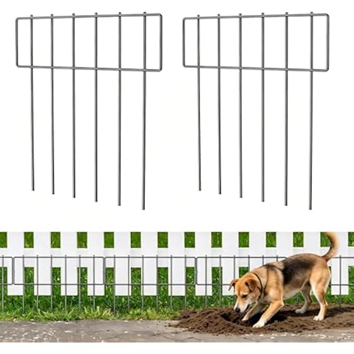 10 Pack Animal Barrier Fence, 17 Inch(H) X 10 Ft(L) Decorative Garden Fencing for Garden. | Fence Gap Blocker, Hard and Rustproof, Easy to Install