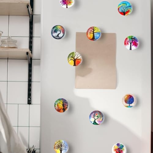 Image of Colorfull Fridge Magnets Marble Texture Crystal Refrigerator Glass Magnet Decorative Fridge Strong Small Cute Colorful Magnet for Kitchen Office Whiteboards Cabinets Photos Party (Design 2)
