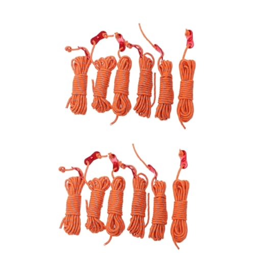 BESPORTBLE 2sets Outdoor Reflective Tent Ropes Nylon Guyline Cord Camping Hiking Canopy 6pack*2