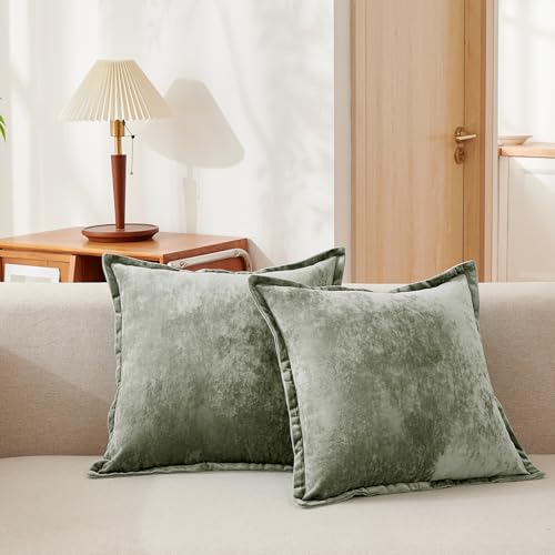 Luxurious Velvet Throw Pillow Covers 20x20 Set of 2 Decorative Pi...