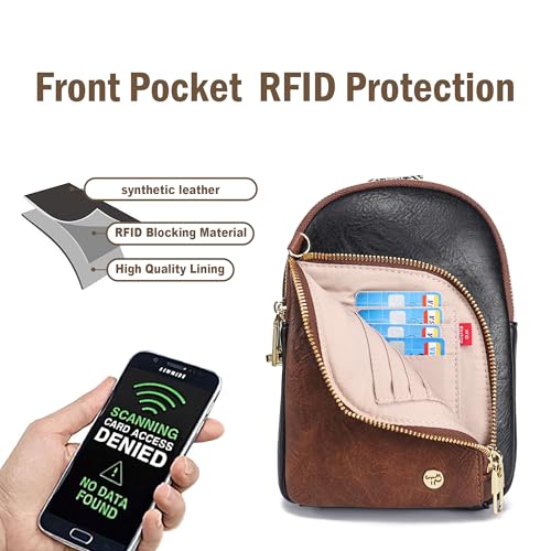 Haytijoe RFID Blocking Crossbody Bags for Women Travel Small Sling Bag Leather Cross Body Bag for Woman Fanny Packs Chest Bag4
