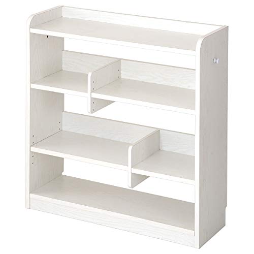 ぼん家具 【完成品】 本棚 オープンシェルフ 木製 幅90×奥行29×高さ90cm 4段 コミック 収納ラック ディスプレイ 可動棚 ホワイト