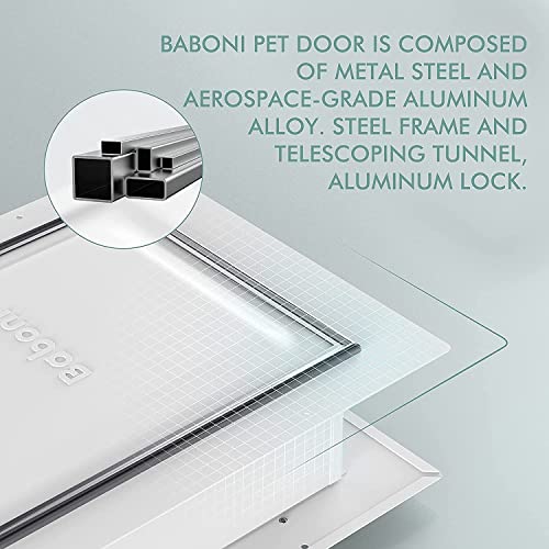 image for Baboni 3-Flap Pet Door for Wall, Steel Frame and Telescoping Tunnel, A