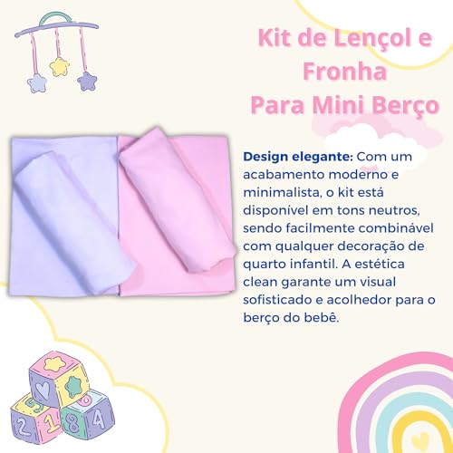 Kit 02 Lençóis e Fronhas Para Mini Berço, Safety 1st Side By Side