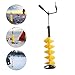 Cutycaty 8inch Ice Fishing Ice Auger, Hand Ice Drill Auger Ice Augers Bit Drill Ice for Ice Fishing with 14inches Extension Rod, Cordless Nylon Ice Drill Auger Ice Fishing Rod Rack and 1 Set Blades