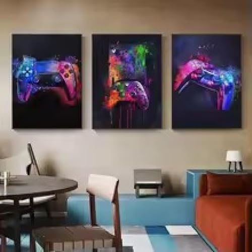 Décoration murale pour chambre de garçons sur le thème jeux vidéo - Toile XXL encadrée