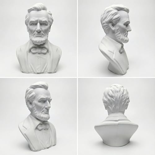 Estatua busto de Abraham Lincoln en yeso blanco 12 cm miniatura 3