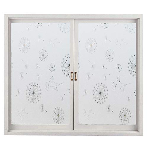 Giow Película de Ventana Helada, Cubierta de Vidrio Etiqueta de baño Película autoadhesiva Privacidad Decoración,50x200cm(19x78in)