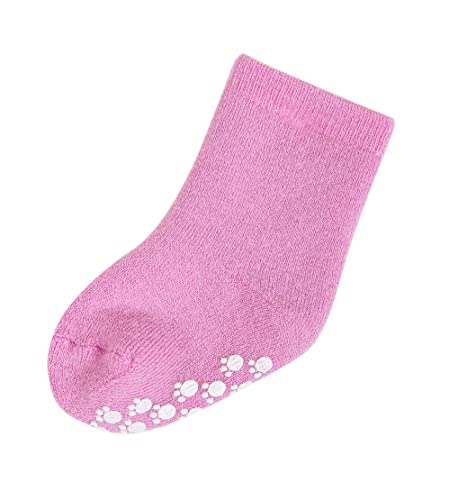 Joha Kinder Socken Wollsocken mit Anti-Rutsch Sohle Rosa-19-22