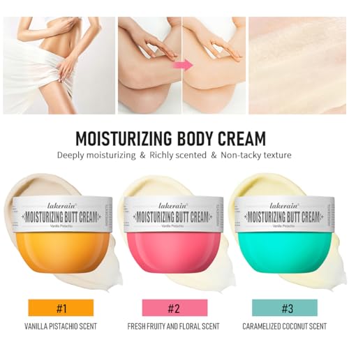 Body Thigh Butt Firming Cream, Moisturizing Body Skin Repair- Fast Absorbing, Non-Tacky, Light Creamy Texture Smoothening Butt Cream for Women, 80ml (#1 Vanilla Pistachio) - Image 3