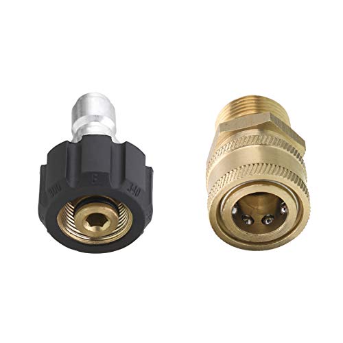 M MINGLE Pressure Washer Hose 50 Feet X 1/4 Inch for Most Brands, with 2 Quick Connect Kits, Compatible M22 14mm and M22 15mm, 3600 PSI