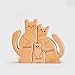Personalized Wooden Cat Puzzle with 1-8 Family Name, We are One, Custom Family Name Sculpture, Ideal Gift for Mother's Day, Father’s Day, House Warming Gift, Unique Wooden Decor Gifts for Mom Dad