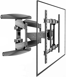 حامل يثبت على الحائط للتلفزيون والشاشة من 40 إلى 85 بوصة بحد أقصى 68 كجم، حامل حائط مزدوج الذراع قابل للإمالة والدوران بقاعدة تثبيت حائط متحركة متوافق مع فتحات التثبيت القياسية 600×400 ملم من مورنويل