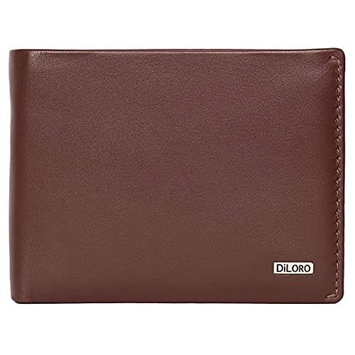Wallets for Men Bifold RFID Leather Mens Wallet Flip ID Coin Compartment (Hickory Brown)