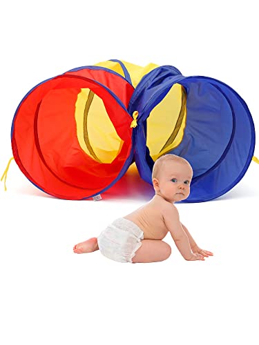 Krabbeltunnel Spieltunnel für Kinder,Bunter Pop-Up Kriechtunnel Zusammen...