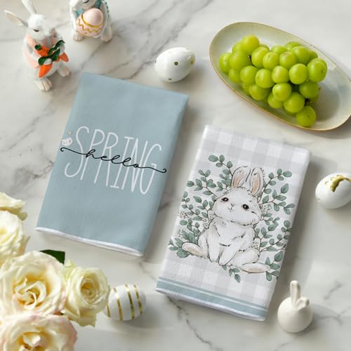 Artoid-Mode-Buffalo-Plaid-Bunny-Rabbit-Eucalyptus-Leaves-Happy-Easter-Kitchen-Towels-Dish-Towels-18×26-Inch-Seasonal-Spring-Decoration-Hand-Towels-Set-of-4 Artoid Mode Buffalo Plaid Bunny Rabbit Eucalyptus Leaves Happy Easter Kitchen Towels Dish Towels 18×26 Inch Seasonal Spring Decoration Hand Towels Set of 4