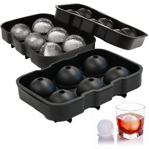 Ram Pack of 2 Frozen Ice Ball Maker Whiskey Drinks Party BBQ Cocktail Silicone Ice Cube Ball Maker BPA Free