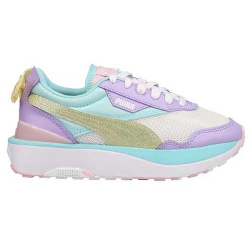PUMA Kids Girls Cruise Rider Bon Bon Lace Up Sneakers Shoes Casual - Blue, Purple, White - Size 6 M