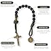 Nazareth Store One Decade Green Paracord Black Matte Beads Antique Bronze Rosary Bracelet with St Benedict Cross Crucifix For Men and Women