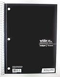 Office Depot Black Spiral Notebook 1 Subject Wide Ruled 70 Sheets 10.5 inch x 8 inch