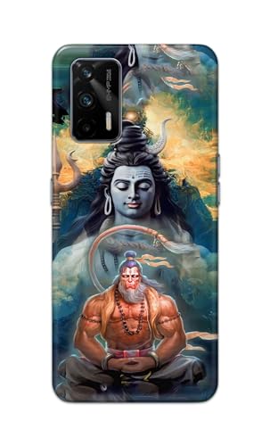 Image of PRINTFIDAA Printed Hard Back Cover Case for Realme GT 5G | Realme X7 Max 5G | Realme GT Neo | GT Neo Flash Back Cover (Lord Shiva and Hanuma) -112