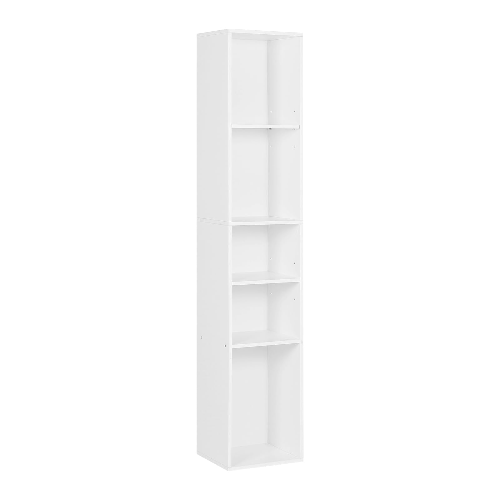 WOLTU Libreria a 5 Scomparti Aperti, Libreria Verticale a Colonna, Scaffale Angolare Autoportante, per Soggiorno, Ufficio e Studio, in Truciolare, Bianco, 30x26x151cm, SK034ws