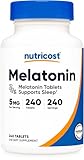 Nutricost Melatonin 5mg, 240 Tablets - 5mg Per Serving, Non-GMO, Gluten Free