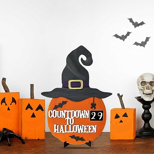 Wooden Pumpkin Shape Halloween Countdown Calendar for Desktop Ornaments - image 4