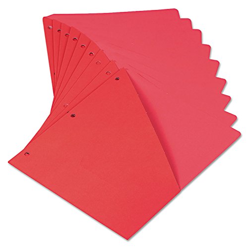 Universal Slash-Cut Pockets for Three-Ring Binders, Jacket, Letter, 11 Pt., 8.5 x 11, Red, 10/Pack