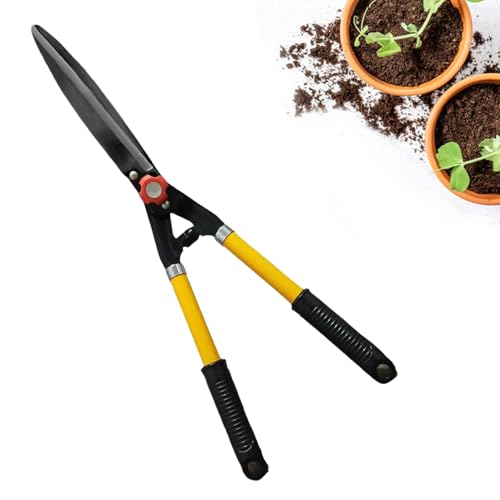 Image of Cinagro Garden Hedge Shears with PVC Handle, 3mm Thick Heavy Duty Carbon Steel Blade, Comfortable Rubber Grip for Trimming, Pruning, Cutting, Hedge Cutter Tool For Lawn, Shrub, Plant Branch Scissor