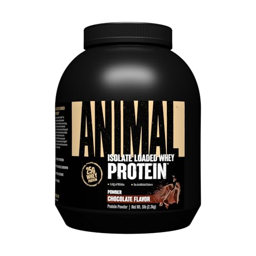 ANIMAL Isolate Whey Protein Pulver (Schokolade) – mit 25g Protein & 4,6g BCAAs für den Muskelaufbau, Protein Shake mit Isolaten & verschiedenen Aminosäuren – 2,3kg