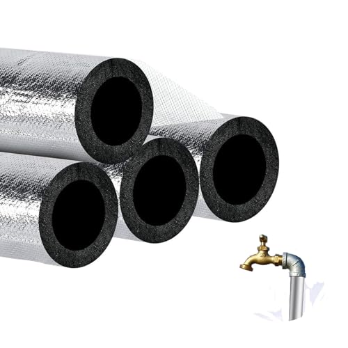 自己接着アルミホイル断熱パイプチューブ ラバー製断熱 ホース保護カバー 断熱材 保温チューブ中空パイプカバー 防水管の絶縁材 パイプ断熱フォーム い泡の管 プ ソーラーパイプや空調パイプに適しています(48mm*20mm*95cm)
